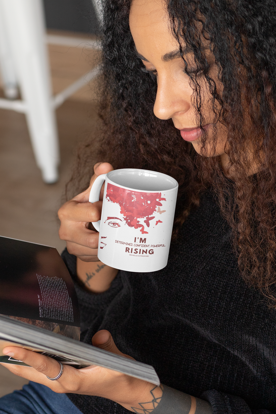 I'm Rising Poetry Book Mug 11 oz